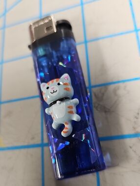 Blue Translucent Cat Sticker Lighter